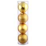 4.75 inch 4 Finish Ornament Assortment Set (Set of 4): Gold