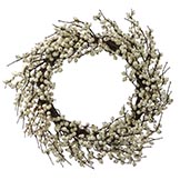 28 inch Indoor/Outdoor Artificial Christmas Berry Wreath: White