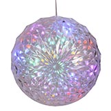 6 inch LED Outdoor Crystal Ball with 24 inch Lead Wire: Multi-Colored