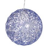 6 inch LED Outdoor Crystal Ball with 24 inch Lead Wire: Cool White