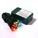 35 Wide Angle LED Lights on B/O Timer - 5 inch Spacing: Multi-Color