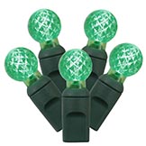 25 foot G12 Lights with 6 inch Spacing on Green Wire: Green Lights