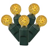 25 foot G12 Lights with 6 inch Spacing on Green Wire: Yellow Lights