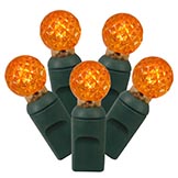 25 foot G12 Lights with 6 inch Spacing on Green Wire: Orange Lights