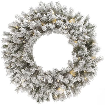 3 Foot Flocked London Fir Christmas Wreath: Italian Led & G40 Lights ...