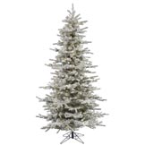 4.5 foot Flocked Slim Sierra Christmas Tree: Clear LEDs