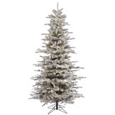 8.5 foot Flocked Slim Sierra Christmas Tree: Clear Lights