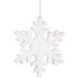 8 inch White Glittered Christmas Snowflake