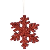 36 inch Red Glittered Christmas Snowflake