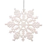 8 inch White Glitter Snowflake Ornament