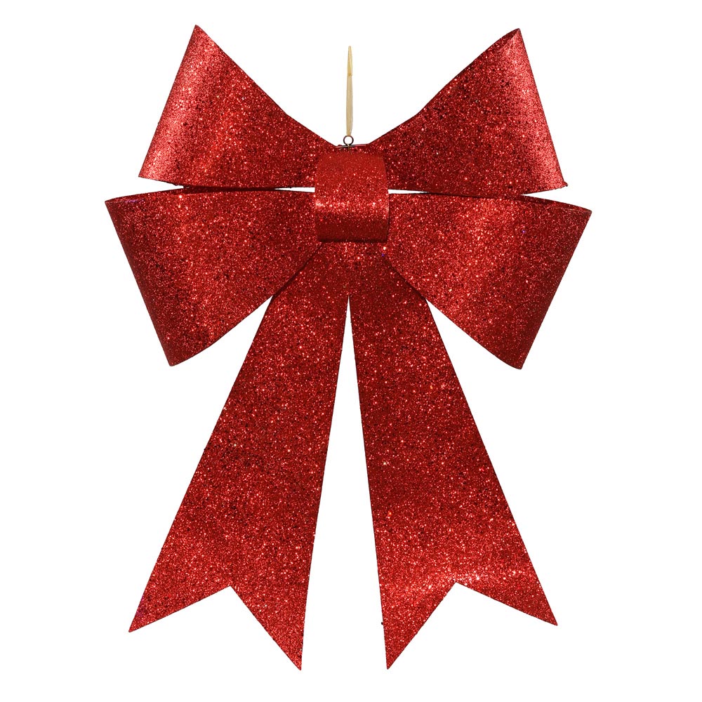 30H x 17W inch Red Sequin Christmas Bow | M136603