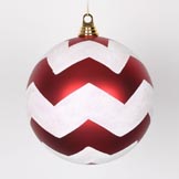 8 inch White Glitter Christmas Ball Ornament