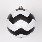 8 inch Silver Glitter Christmas Ball Ornament