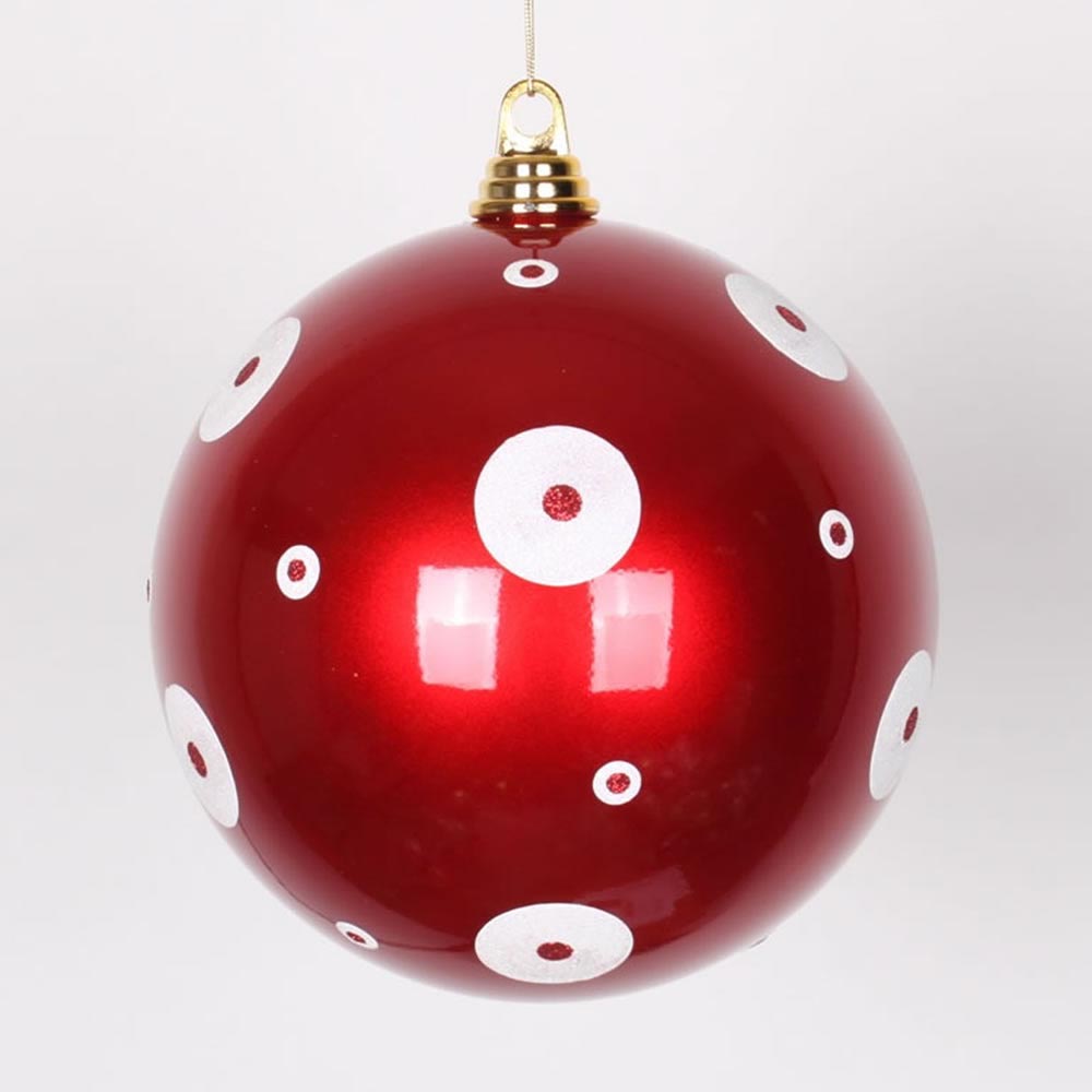 8 inch Candy Apple Red Ball Ornament: Multiple Colors | VCK4674