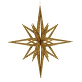 24 inch Gold 3D Glitter Christmas Star Ornament