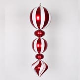 24 inch Peppermint Chevron Finial Christmas Finial Ornament