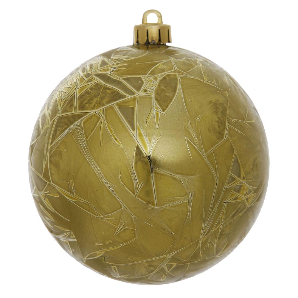 3 inch Olive Crackle Christmas Ball UV Resistant Ornament (Set of 12 ...