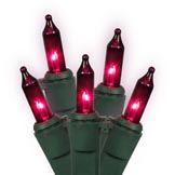 9 foot 100 Purple Christmas Icicle Set: Mini Lights