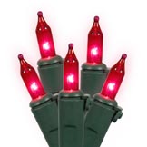 9 foot 100 Pink Christmas Icicle Set: Mini Lights