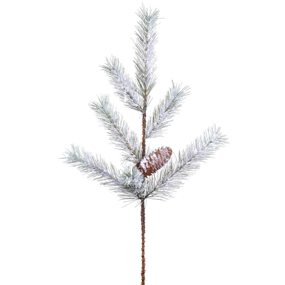 PVC, Hard Needle Flocked Ashville Pine Spray | VCK4957