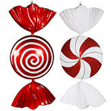 18 inch Red, White, Green Peppermint Candy Ornament (Set of 2)