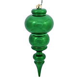 14 inch Shiny Green UV Protected Finial Ornament