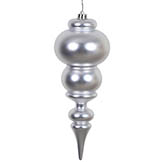 14 inch Matte Silver UV Protected Finial Ornament