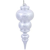 14 inch Shiny Silver UV Protected Finial Ornament