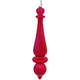 14 inch Matte Red UV Protected Tear Drop Finial Ornament (Set of 2)