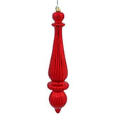 14 inch Shiny Red UV Protected Tear Drop Finial Ornament (Set of 2)