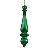 14 inch Matte Green UV Protected Tear Drop Finial Ornament (Set of 2)