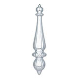 14 inch Matte Silver UV Protected Tear Drop Finial Ornament (Set of 2)