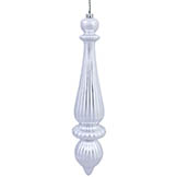 14 inch Shiny Silver UV Protected Tear Drop Finial Ornament (Set of 2)