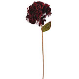 29 inch Burgundy Velvet Hydrangea Flower Pick with 7 inch Flower