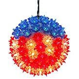 7.5 inch Indoor/Outdoor Starlight Sphere: 100 Red/White/Blue LEDs