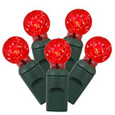 34 foot G12 Berry LED Green Light Strand - 4 inch spacing: 100 Red Lights