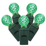 34 foot G12 Berry LED Green Light Strand - 4 inch spacing: 100 Green Lights