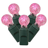 34 foot G12 Berry LED Green Light Strand - 4 inch spacing: 100 Pink Lights