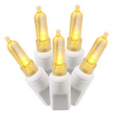 34 foot Italian LED White Light Strand - 4 inch spacing: 100 Yellow Lights