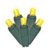 25 foot Twinkle Wide Angle LED Green Light Strand - 6 inch spacing: Yellow Lights