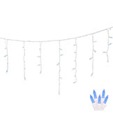 9 foot M5 Twinkle LED Icicle Lights - 3.5 inch spacing: 70 Blue Lights