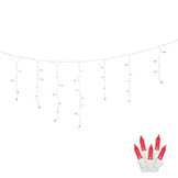 9 foot M5 Twinkle LED Icicle Lights - 3.5 inch spacing: 70 Red Lights