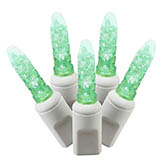 9 foot M5 Twinkle LED Icicle Lights - 3.5 inch spacing: 70 Green Lights