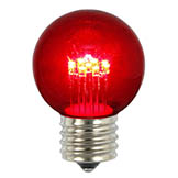 G50 LED Red Glass Bulb with E26 Base (Set of 5)