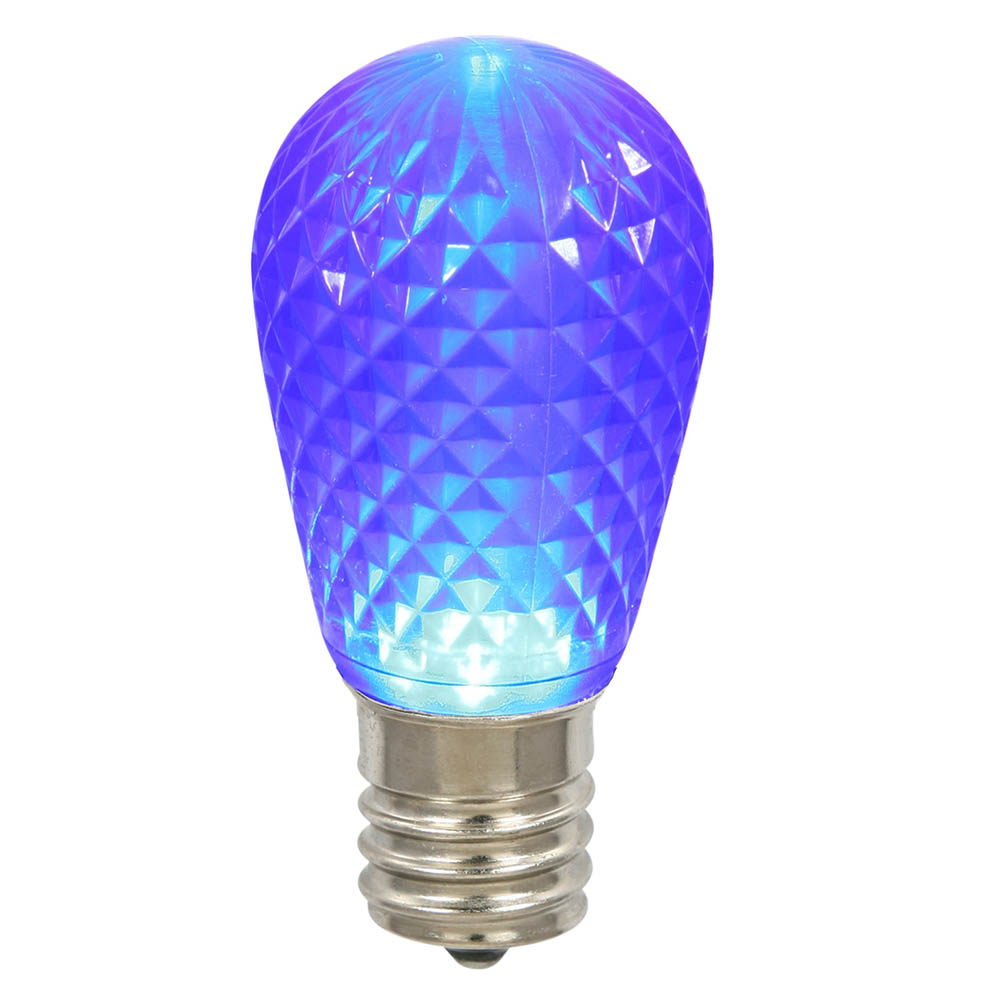 S14 LED Blue Faceted Replacement Bulb with E26 Base: 15,000 HRS | XLEDS12