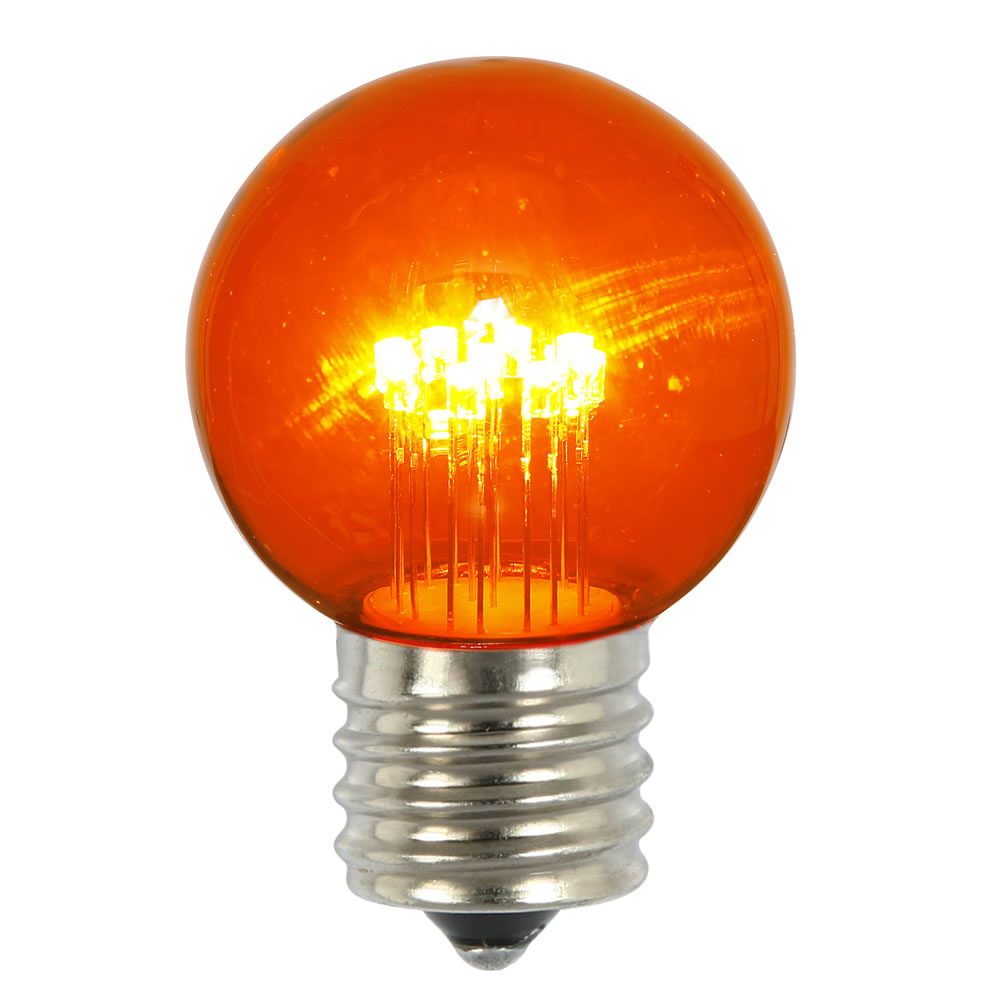 G50 LED Amber Glass Bulb with E26 Base (Set of 5) | XLED2658