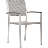 Outdoor Metropolitan Dining Armchairs (Set of 2): Brushed Aluminum