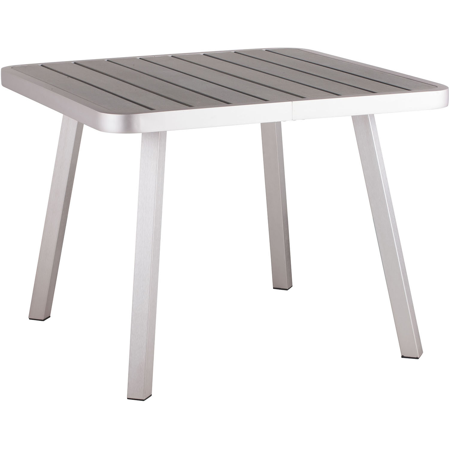 Outdoor Township Dining Square Table: Brushed Aluminum Frame Finish
