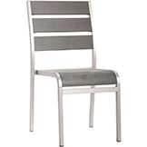 Outdoor Township Dining Armless Chairs (Set of 2): Brushed Aluminum